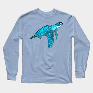 Blue green Sea turtle Long Sleeve T-Shirt